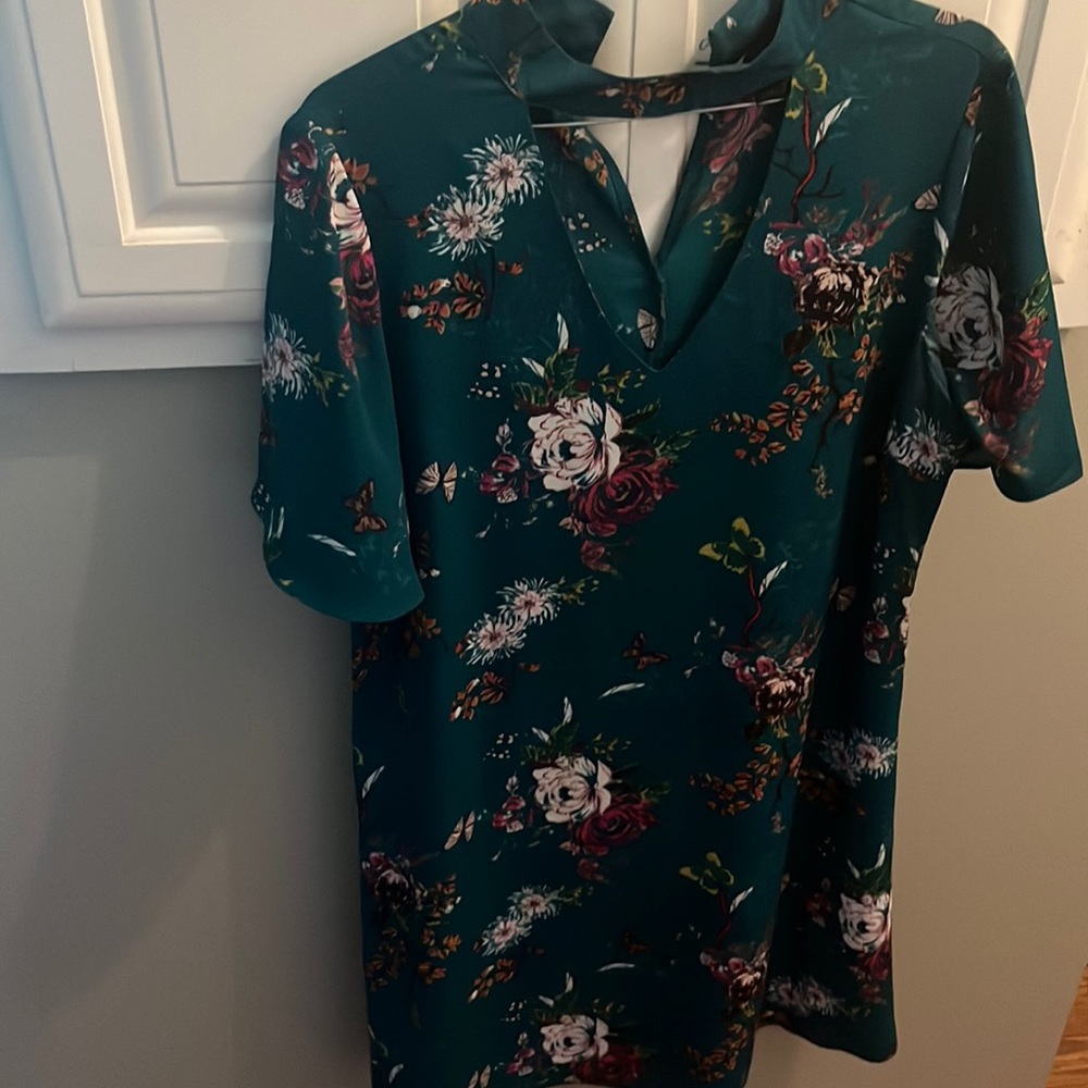 Green silk dress from belk, been worn more than once in great condition